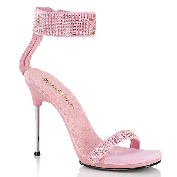 CHIC-40 Fabulicious edle Damen High Heels Miniplateausandaletten babypink Matt Strass