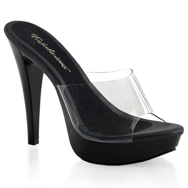 COCKTAIL-501 Fabulicious High-Heels Plateaupantoletten transparent schwarz