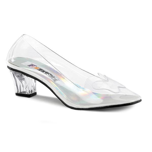 CRYSTAL-103 Funtasma Damen Peep Toe Pumps transparent Schmetterling Detail Blockabsatz