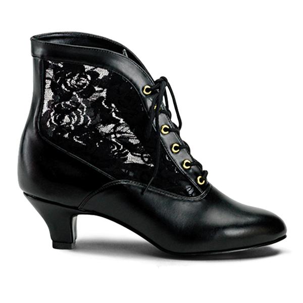 DAME-05 Funtasma ankle boot victorian lace design black matte lace