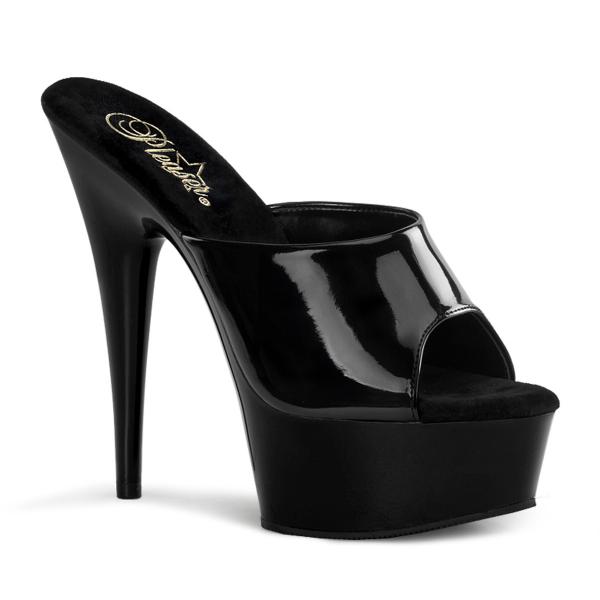 DELIGHT-601 Pleaser High Heels platform slide black patent