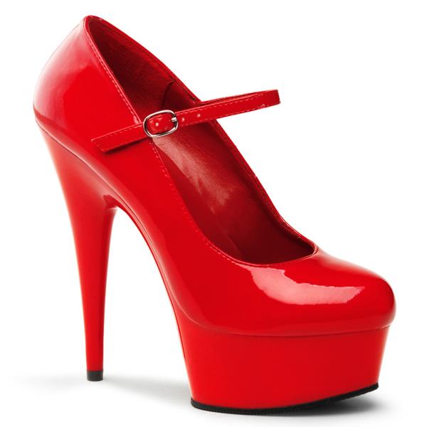 DELIGHT-687 Pleaser High Heels platform mary jane pump red patent