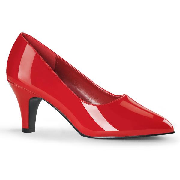 DIVINE-420 Pleaser Pink Label classic pump red patent