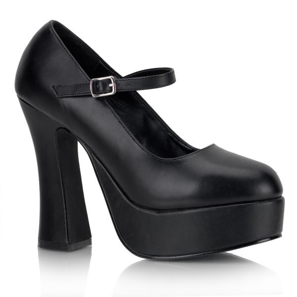 DOLLY-50 DemoniaCult high heels Mary Jane platform pump black matte