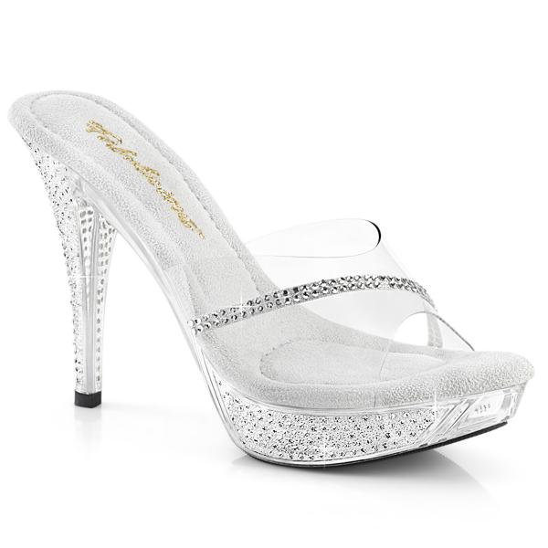 ELEGANT-401R Fabulicious elegant high heels platform slide rhinestones ...