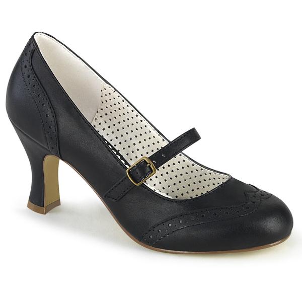 FLAPPER-32 vegan Funtasma round toe maryjane pump black matte