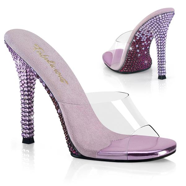 GALA-01DMM Fabulicious vegan high heels platform clear lavender two tone rhinestones