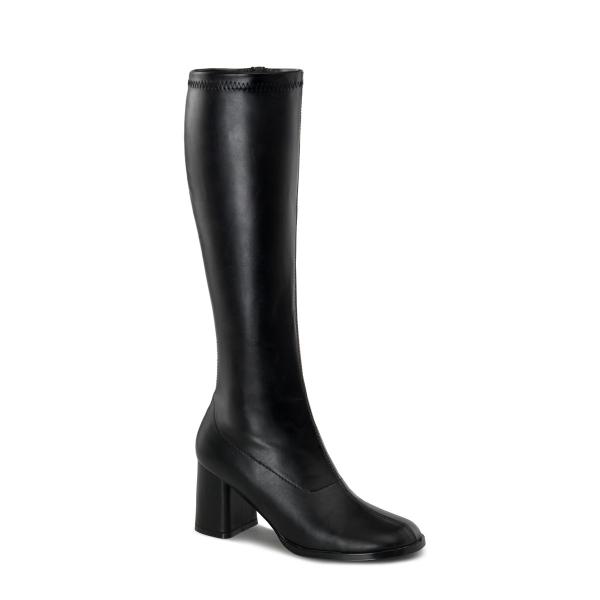 GOGO-300 bequeme Funtasma Damen Stretchstiefel Boots schwarz Lederoptik