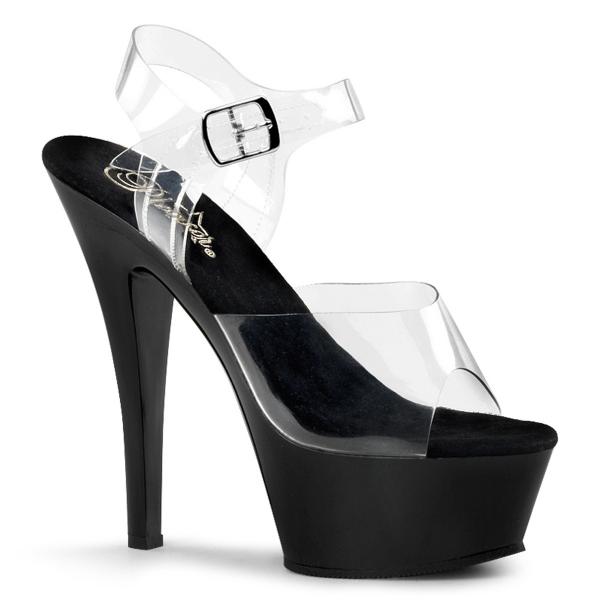 KISS-208 Pleaser high heels platform sandal clear black