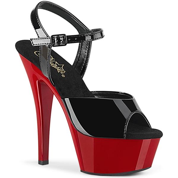 KISS-209 Pleaser high heels platform two tone ankle strap sandal black ...