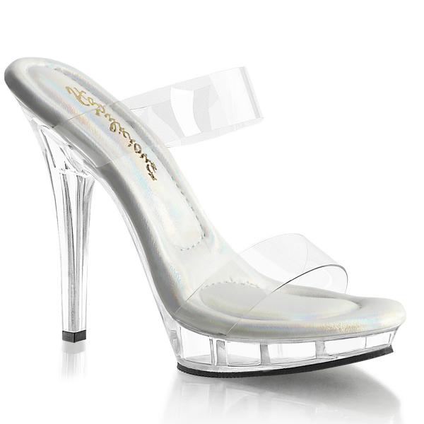 LIP-102-1 Fabulicious high heels dual band slide transparent