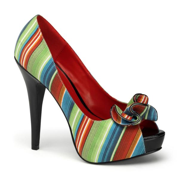 LOLITA-12 Pin Up Couture  High Heels platform open toe pump serape print fabric