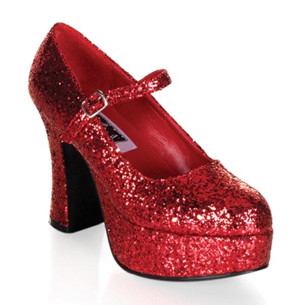 MARYJANE-50G chice Funtasma High-Heels Damen Plateau Riemchenpumps rot Glitter