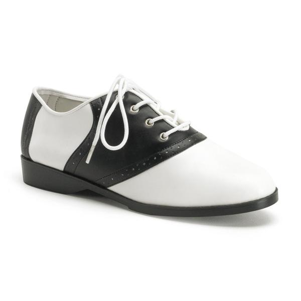 SADDLE-50 Funtasma front lace saddle shoes retro Grease Costumes black white matte