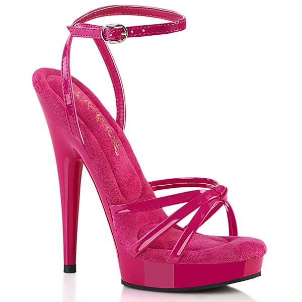 SULTRY-638 Fabulicious platform knotted strap sandal gel insole hot pink patent