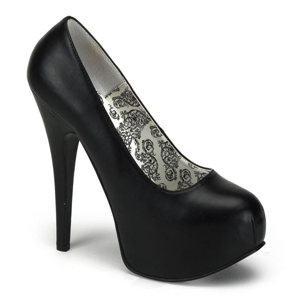 TEEZE-06 Bordello high heels pump black matte with concealed platform