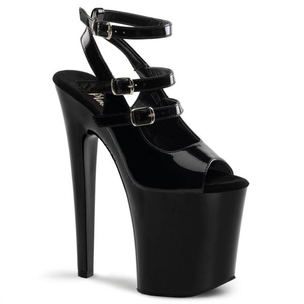 XTREME-873 Pleaser High-Heels Plateau Slingsandaletten schwarz Lack