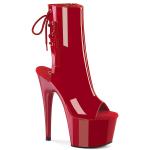 ADORE-1018 Pleaser high heels platform open toe ankle boot red patent