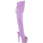 ADORE-3019 Pleaser high heels platform open toe/heel thigh high boots lavender matte