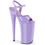 BEYOND-009 Pleaser sexy high heels platform ankle boot lavender patent