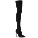 COURTLY-300 High-Heels stretch pull-on thigh high boot black nylon