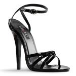 DOMINA-108 Devious High Heels Fesselriemchen Sandaletten schwarz Lack