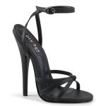 DOMINA-108 Devious High Heels Fesselriemchen Sandaletten schwarz Lederoptik