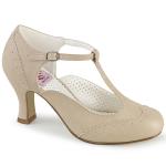 FLAPPER-26 Pin Up Couture kitten heel pump cream matte