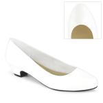 GWEN-01 Pleaser Pink Label classic pump block heel white matte