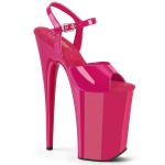 INFINITY-909 Pleaser sexy ankle strap platform sandal hot pink patent