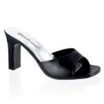 ROMANCE-301-2 Fabulicious square heel slide black matte