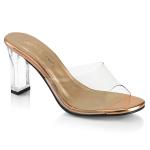 ROMANCE-301 Fabulicious square heel slide transparent rose gold