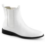 TROOPER-12 Funtasma mens flat heel pull-on ankle boot white mattte