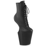 WORSHIP-1020 Pleaser platform ankle boot heelless design black matte